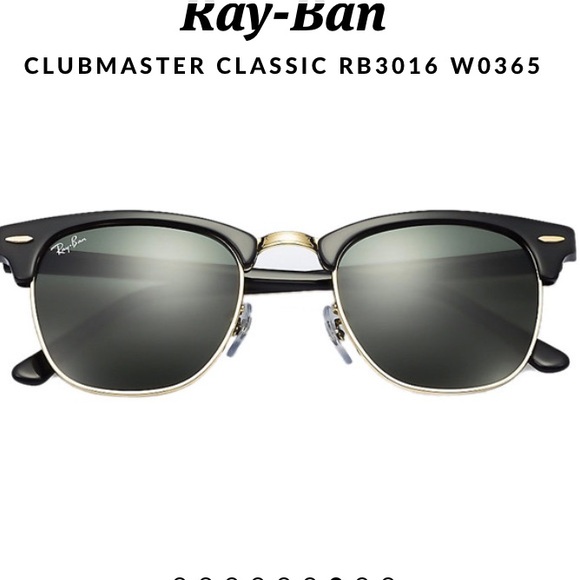 Black Ray Ban Clubmaster Classic Sunglasses - Picture 8 of 9